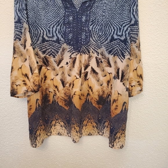 Catherines 2X Mixed Color Mixed Pattern Blouse Top - Picture 5 of 9